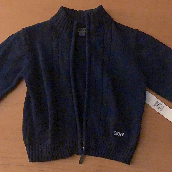 DKNY SWEATER- NWT TODDLER Blue ZIP UP sweater - Picture 5 of 8